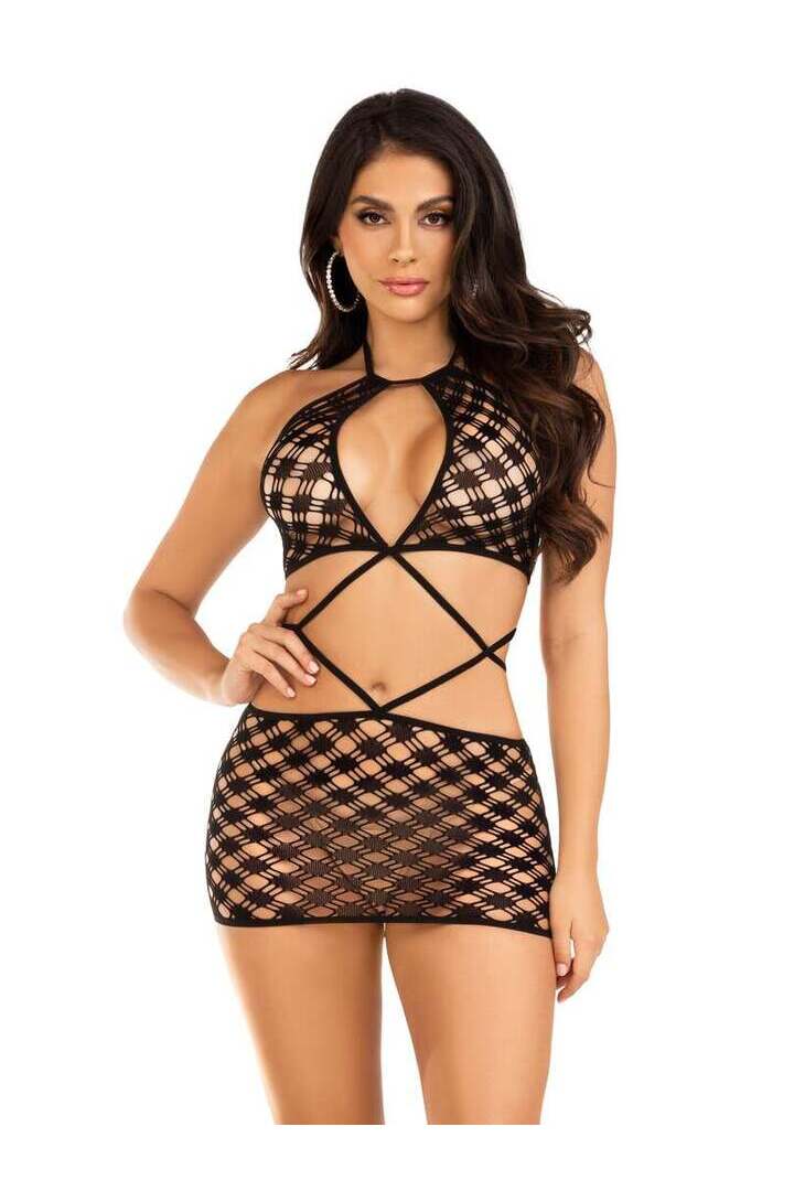Leg Avenue Handle it Net Mini Dress in One Size 5