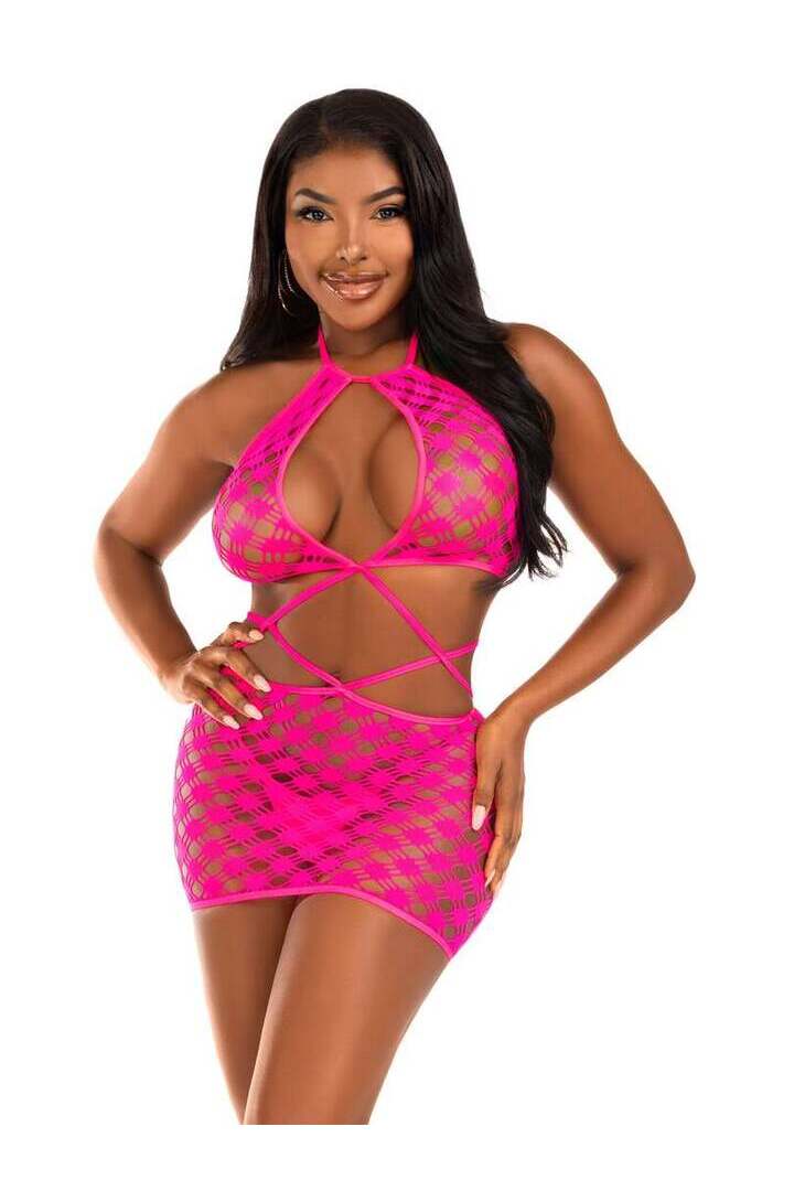 Leg Avenue Handle it Net Mini Dress in One Size 