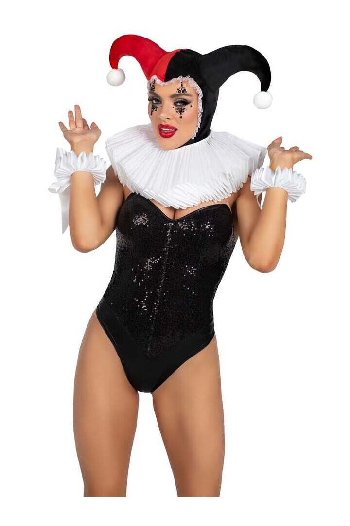 Leg Avenue Harlequin Bonnet Black/Red in One Size 4
