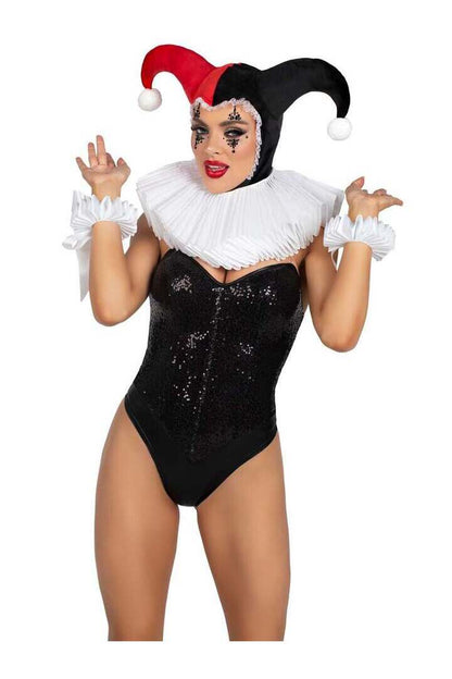 Leg Avenue Harlequin Bonnet Black/Red in One Size 4