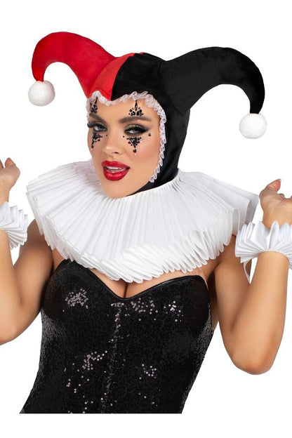 Leg Avenue Harlequin Bonnet Black/Red in One Size 