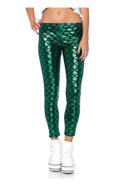 Leg Avenue Hipster Mermaid Costume Leggings Green 