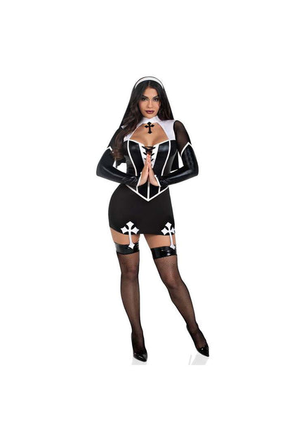 Leg Avenue Holy Hottie Nun Costume Black/White 4