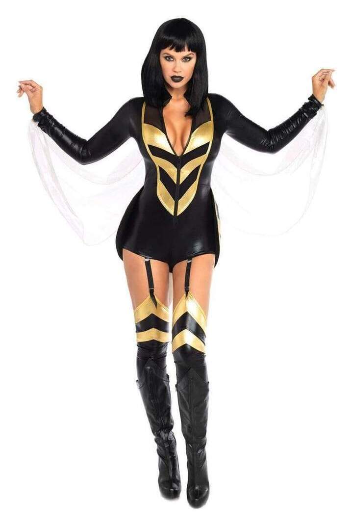 Leg Avenue Hornet Honey Wasp Costume in Black/Gold 2
