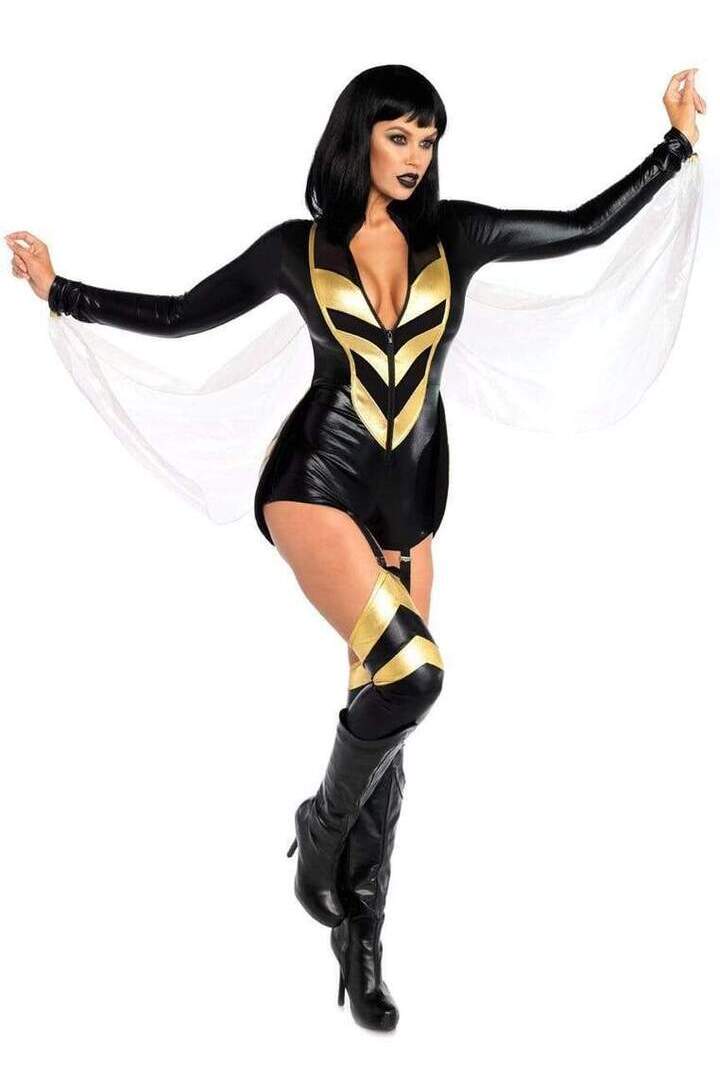 Leg Avenue Hornet Honey Wasp Costume in Black/Gold 3