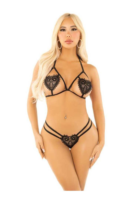 Leg Avenue Illicit Affair Bra and Panty Set in One Size 