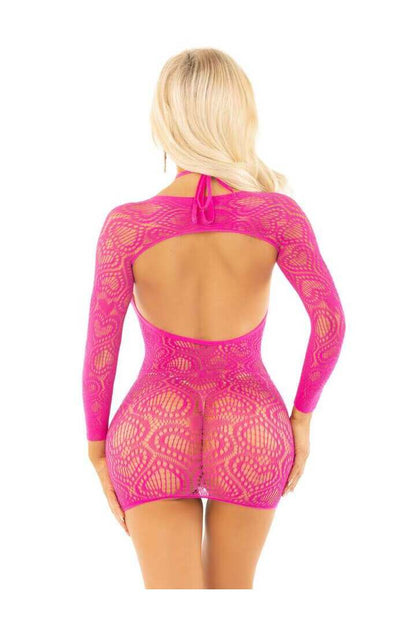 Leg Avenue Irresistible Charm Mini Dress and Shrug Magenta in One Size 4