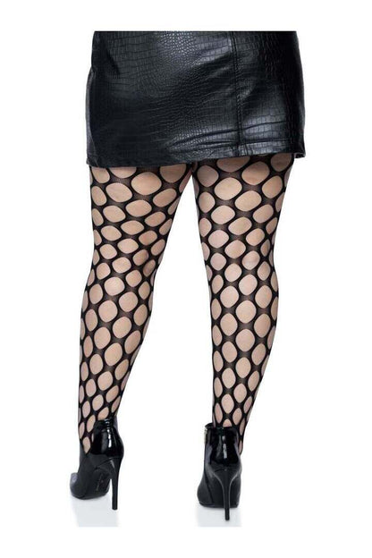 Leg Avenue Ivy Plus Pothole Net Tights Black in 1X/2X 1