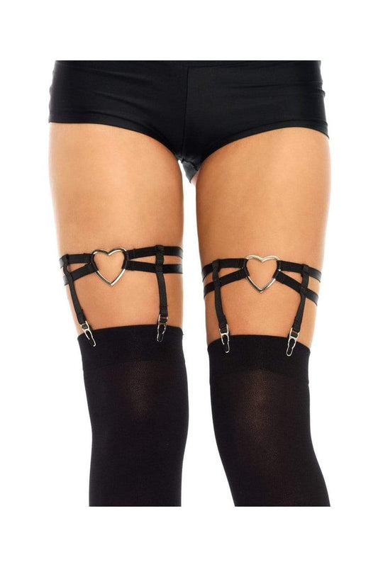 Leg Avenue Joni Garter Suspender with Heart Black in One Size 