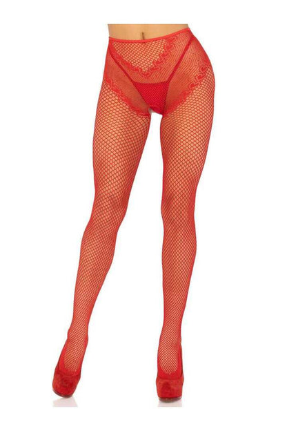 Leg Avenue Karma Crotchless Fishnet Tights in One Size 4