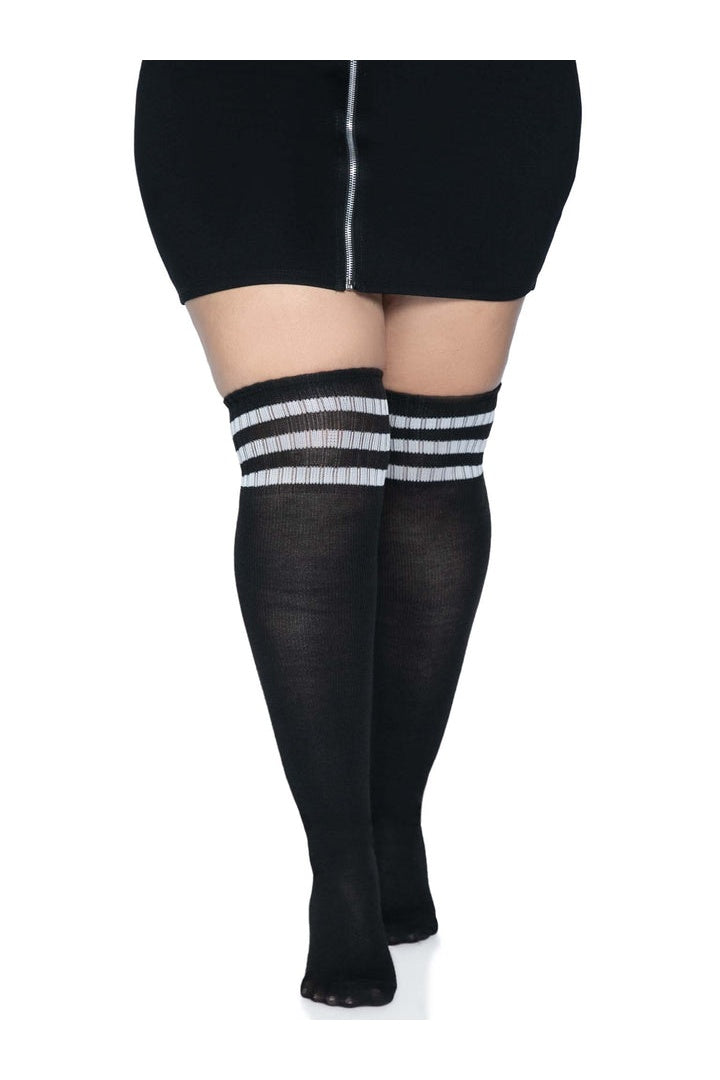 Leg Avenue Kellee Plus Athletic Over The Knee Socks in 1X/2X  2