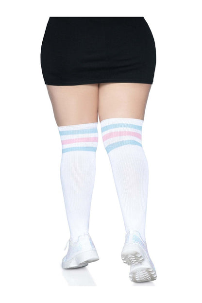 Leg Avenue Kellee Plus Athletic Over The Knee Socks in 1X/2X  7