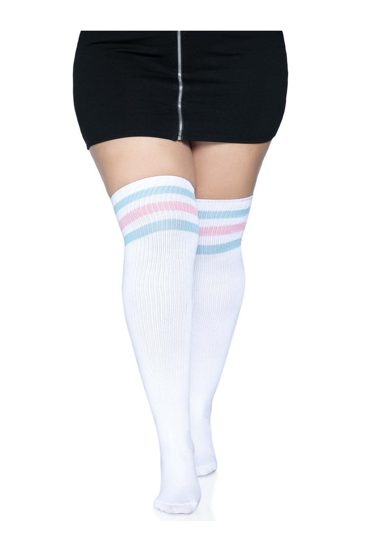 Leg Avenue Kellee Plus Athletic Over The Knee Socks in 1X/2X  8