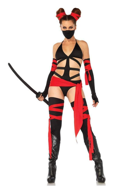Leg Avenue Killer Ninja Costume Black/Red  1