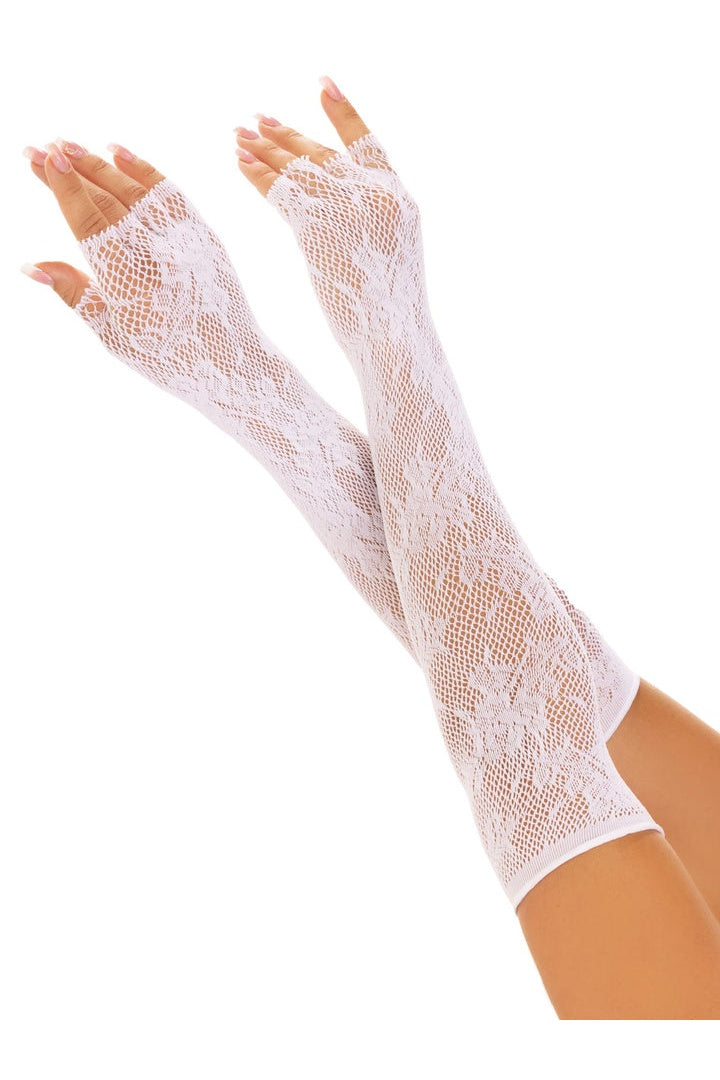 Leg Avenue Lace Opera Length Fingerless Gloves in One Size  1