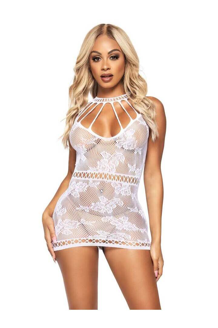 Leg Avenue Lasting Love Lace Mini Dress in One Size 9