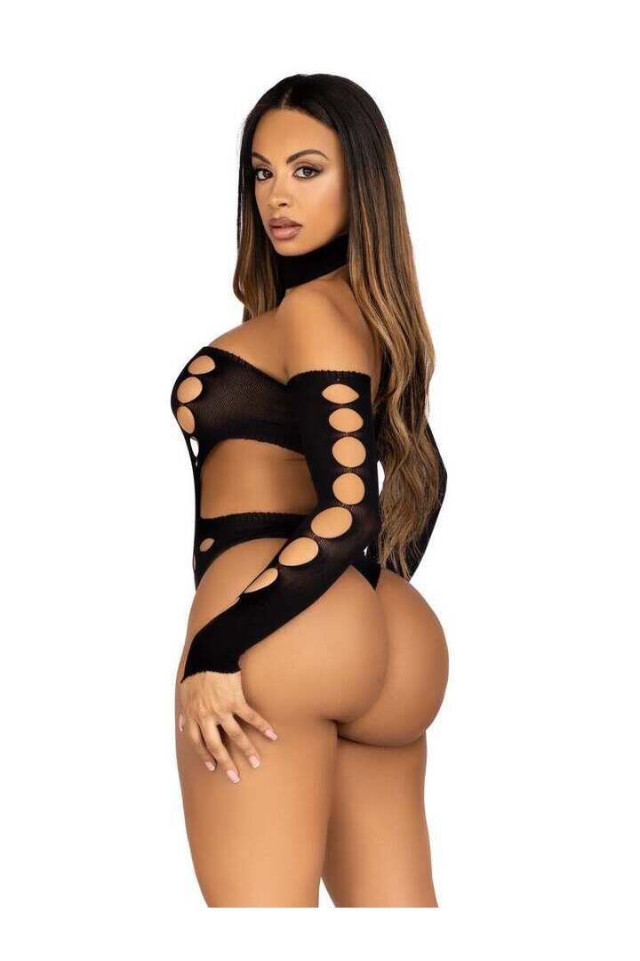 Leg Avenue Lead The Way Asymmetrical Bodysuit in One Size 2
