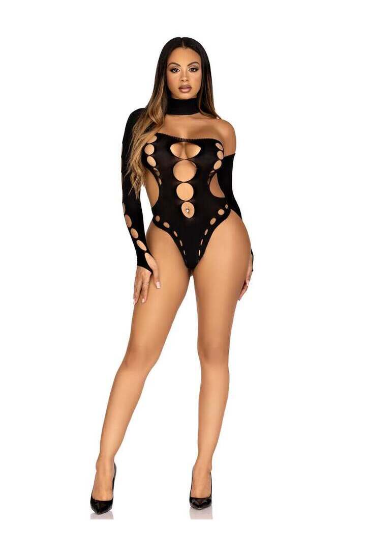 Leg Avenue Lead The Way Asymmetrical Bodysuit in One Size 4