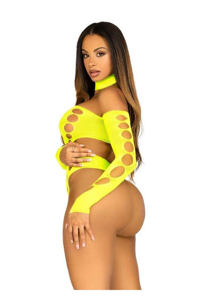 Leg Avenue Lead The Way Asymmetrical Bodysuit in One Size 8