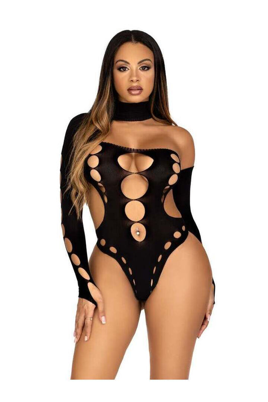 Leg Avenue Lead The Way Asymmetrical Bodysuit in One Size 