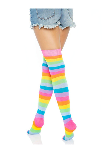 Leg Avenue Leigh Rainbow Thigh High Stockings Multicolor in One Size  2