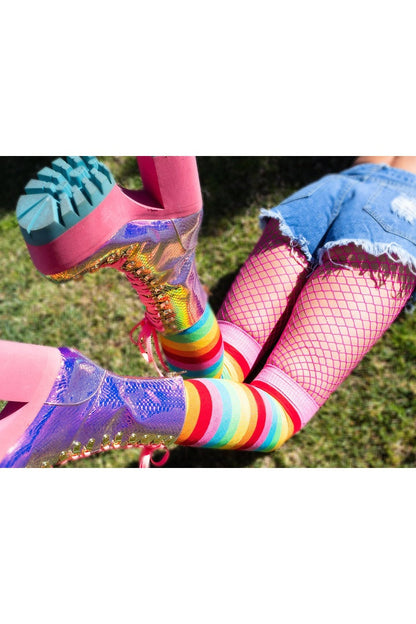Leg Avenue Leigh Rainbow Thigh High Stockings Multicolor in One Size  3