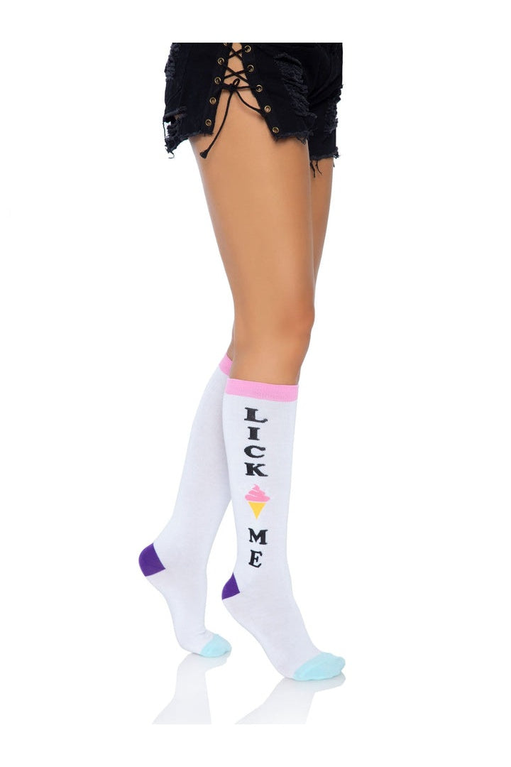 Leg Avenue Lick Me Knee Socks Multicolor in One Size  4