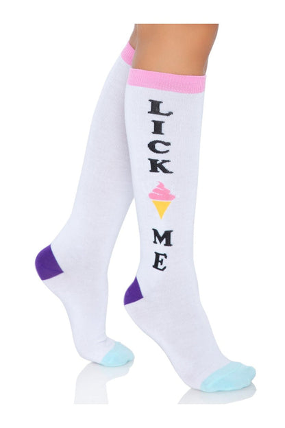 Leg Avenue Lick Me Knee Socks Multicolor in One Size  5