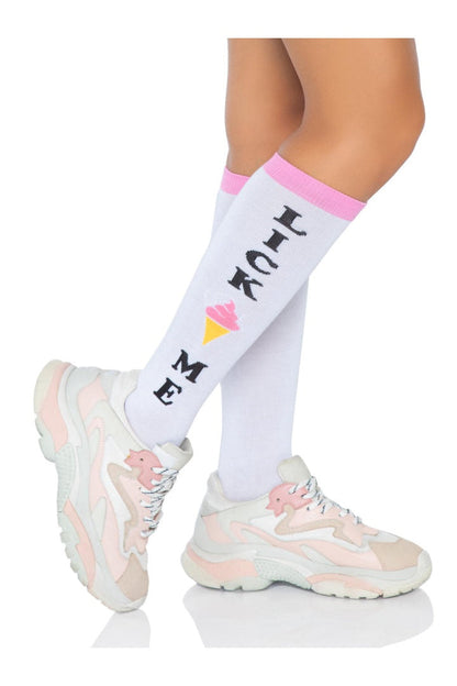 Leg Avenue Lick Me Knee Socks Multicolor in One Size 