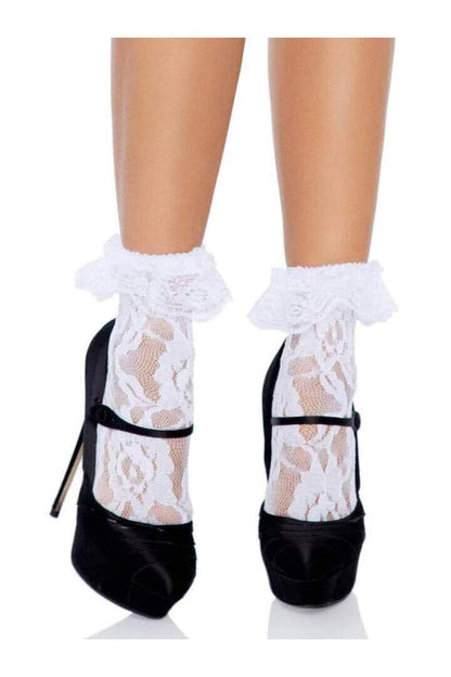 Leg Avenue Liora Socks with Ruffle Cuff in One Size 4