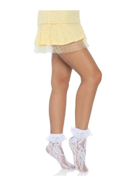 Leg Avenue Liora Socks with Ruffle Cuff in One Size 7