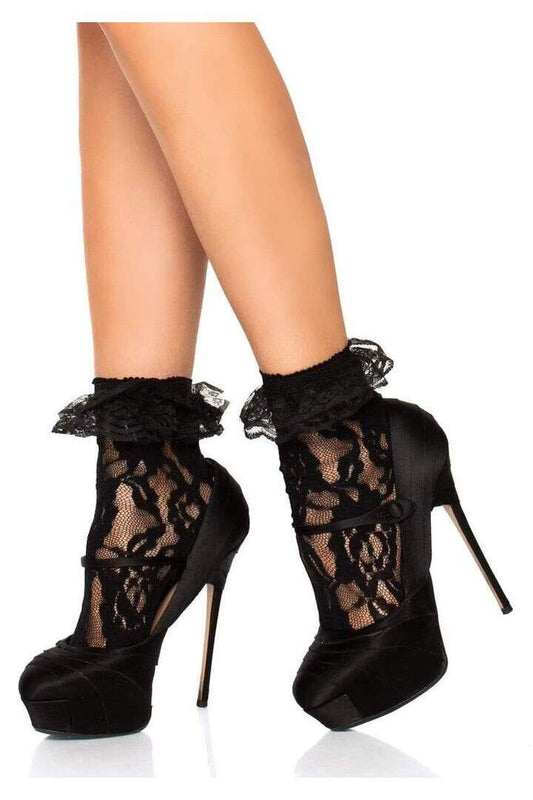 Leg Avenue Liora Socks with Ruffle Cuff in One Size 