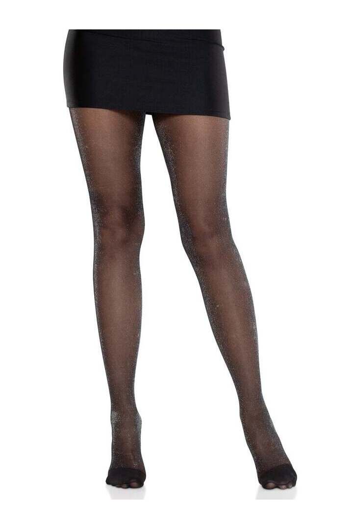 Leg Avenue Lisette Sheer Lurex Tights in One Size 6