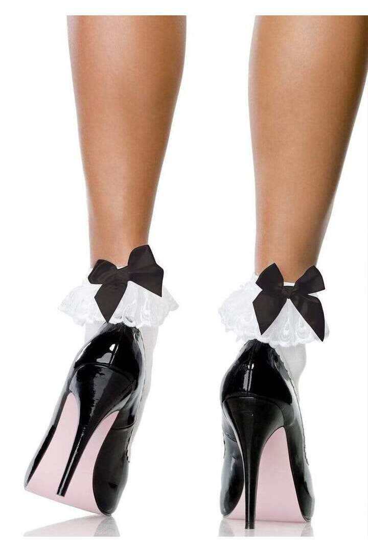 Leg Avenue Lola Ruffle Bow Ankle Socks in One Size 13