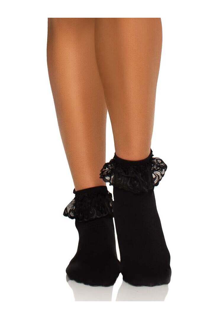 Leg Avenue Lola Ruffle Bow Ankle Socks in One Size 4