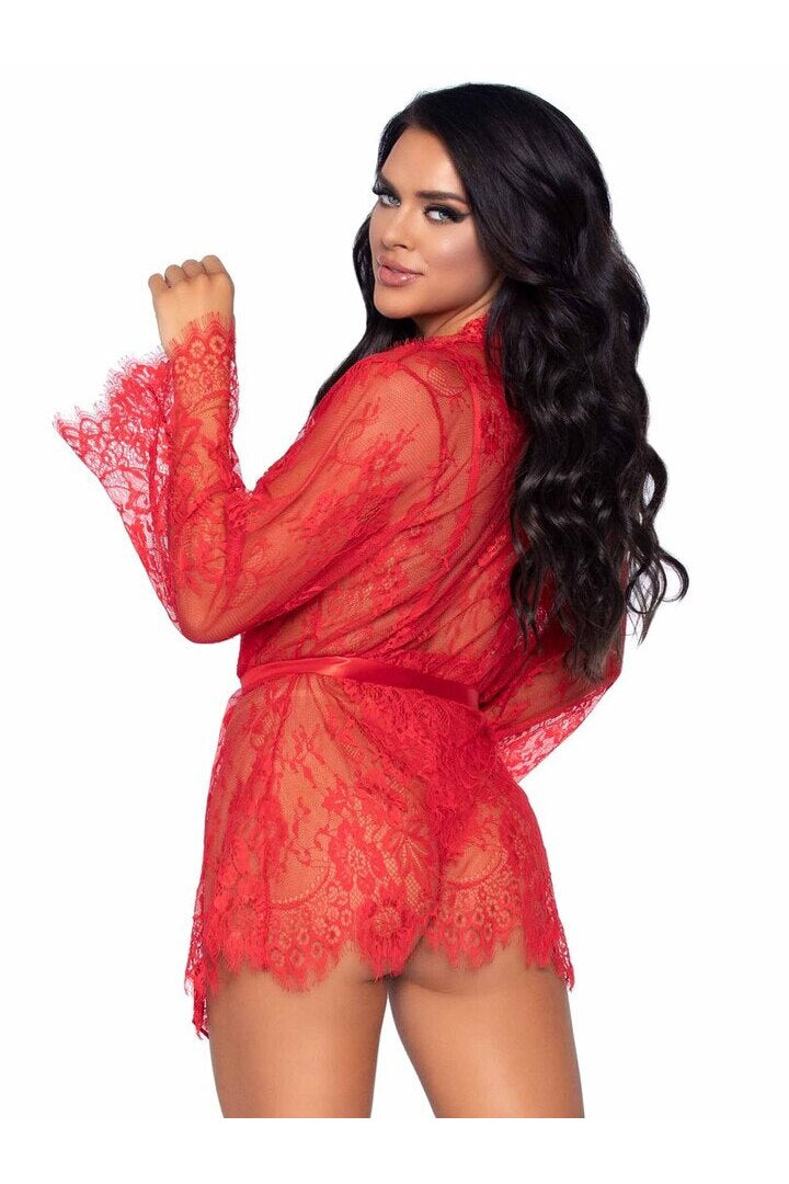 Leg Avenue Love Affair Lace Robe & Teddy Set 8