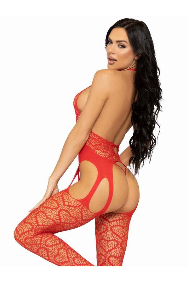 Leg Avenue Love Hangover Heart Net Bodystocking in One Size 7
