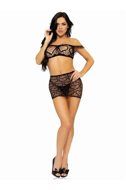 Leg Avenue Love Me Right Crop Top Set in One Size 3