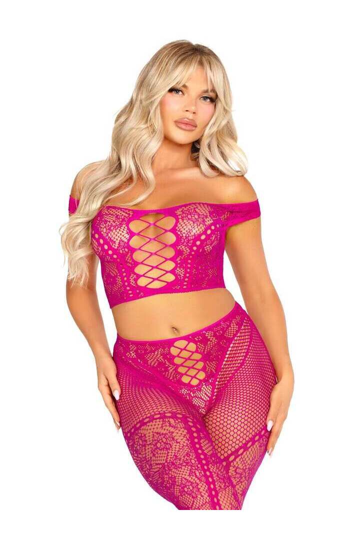 Leg Avenue Love Me Tonight Crop Top and Leggings Set in One Size 5