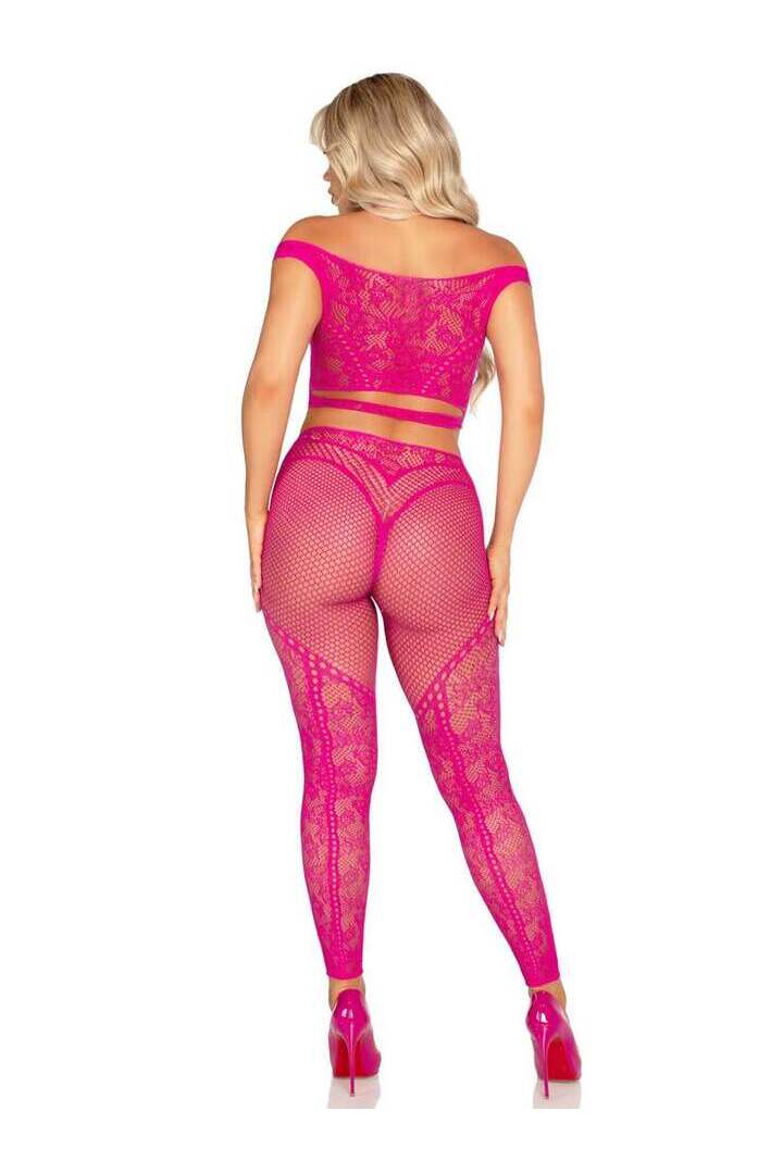 Leg Avenue Love Me Tonight Crop Top and Leggings Set in One Size 9