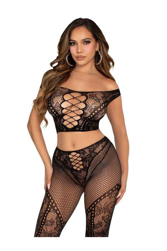 Leg Avenue Love Me Tonight Crop Top and Leggings Set in One Size 