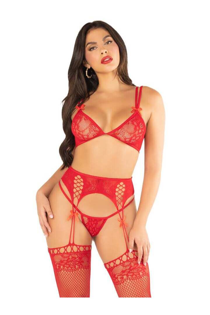 Leg Avenue Love Song Bra and Panty Set in One Size 16