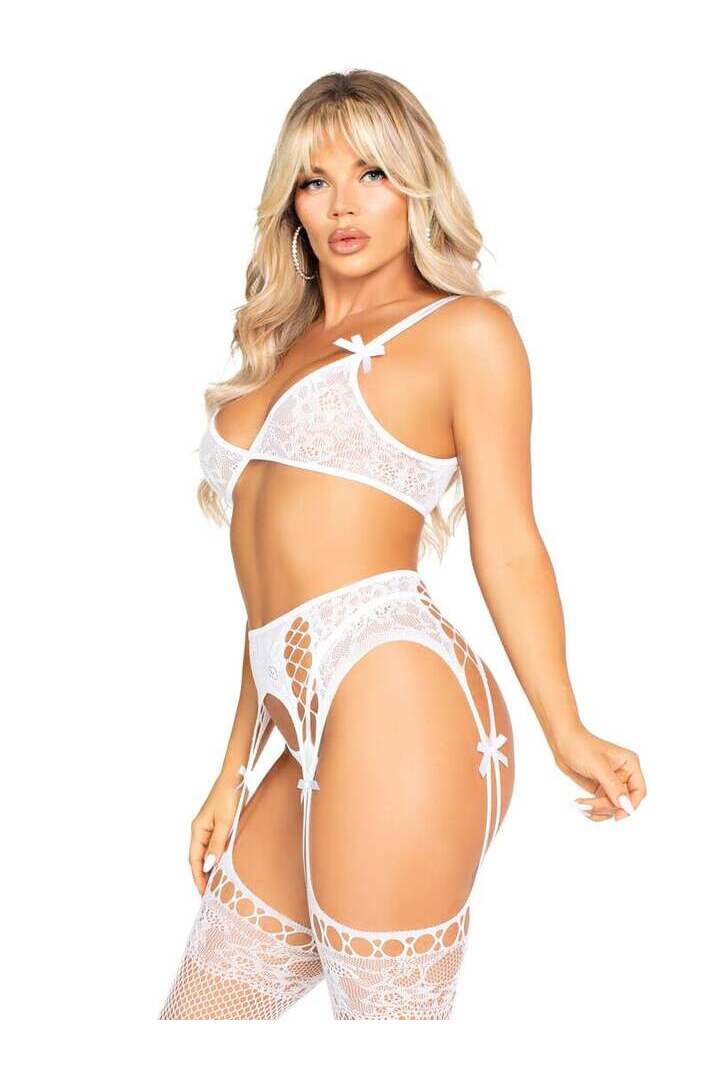 Leg Avenue Love Song Bra and Panty Set in One Size 2