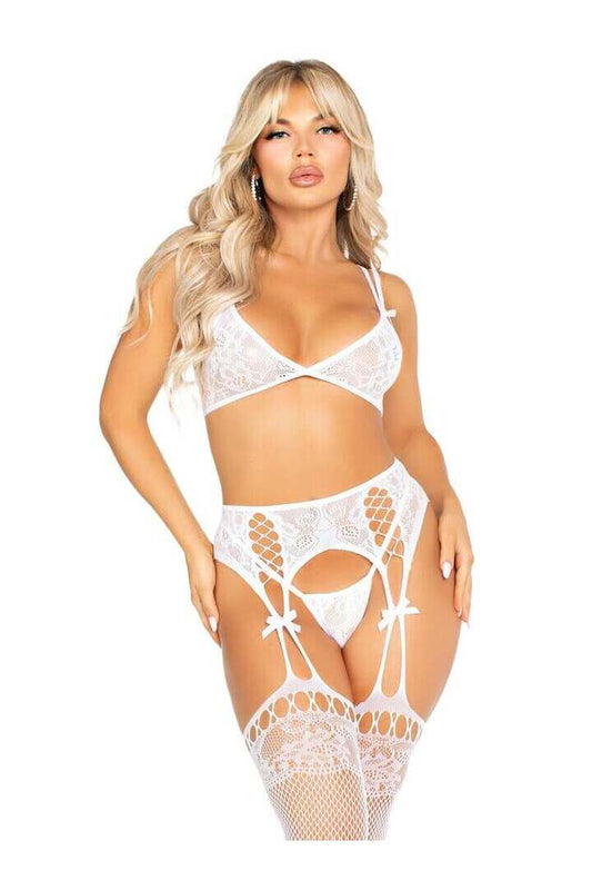 Leg Avenue Love Song Bra and Panty Set in One Size 