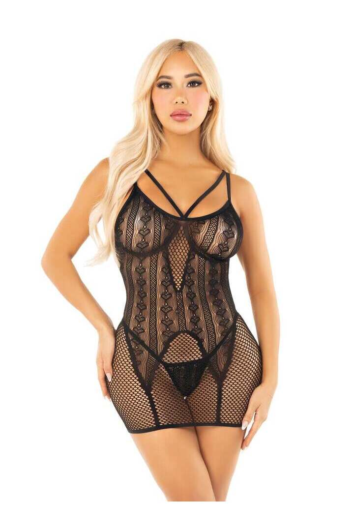 Leg Avenue Mad Love Mini Dress Set Black in One Size 3
