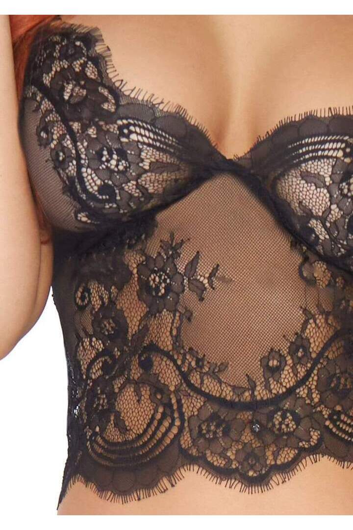 Leg Avenue Main Attraction Lace Cami Set Black 4