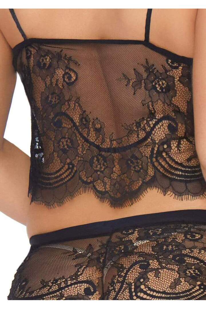 Leg Avenue Main Attraction Lace Cami Set Black 6