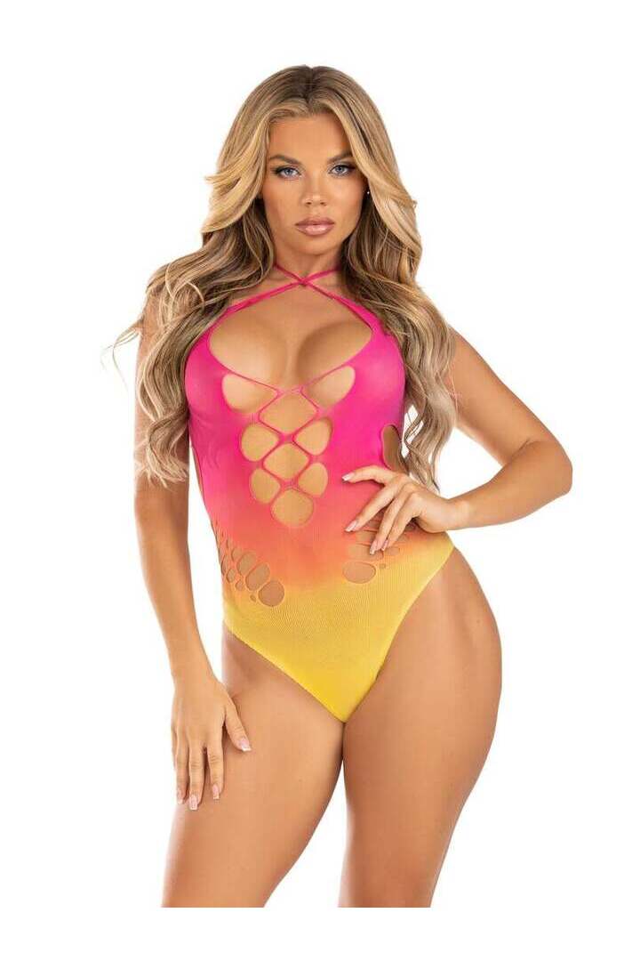 Leg Avenue Malibu Dreams Ombre Bodysuit in One Size 4