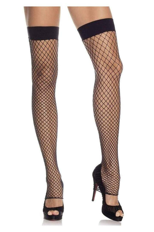 Leg Avenue Maya Footless Thigh High Stockings Black in One Size 