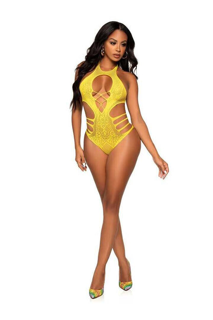 Leg Avenue Meet Me in Malibu Lace Bodysuit in One Size 12